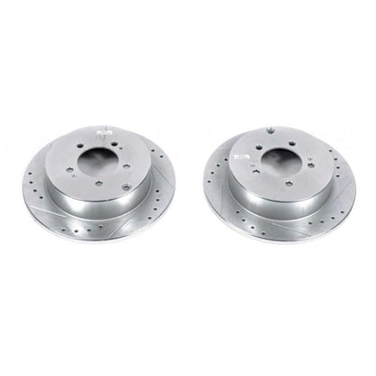 Power Stop 09-15 Mitsubishi Lancer Rear Evolution Drilled & Slotted Rotors - Pair PowerStop