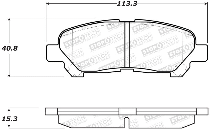 StopTech Premium Ceramic Front Brake Pads - 308.13250 Stoptech