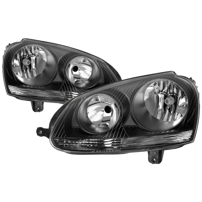 xTune Volkswagen Golf 06-09 OEM Style Headlights Black - OEM Black HD-JH-VJ06-BK SPYDER