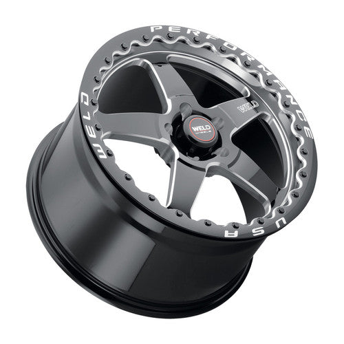 Weld Ventura Beadlock 15x10 / 5x120.65 BP / 45 Offset / 7.27 BS / 78.1 Bore - Gloss Black MIL - DIA