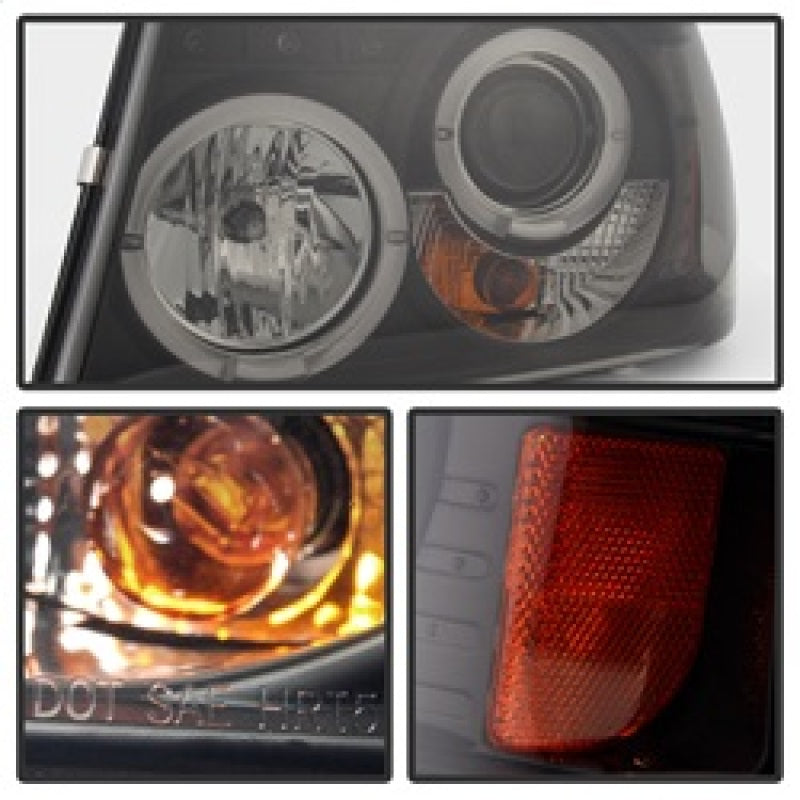 Spyder Ford Ranger 01-11 1PC Projector Headlights LED Halo LED Blk Smke PRO-YD-FR01-1PC-HL-BSM SPYDER
