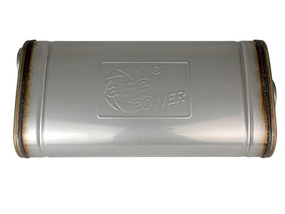 aFe MACH Force XP 304 Stainless Steel Muffler 2.5in Center/Offset 18in L x 9in W x 4in H aFe