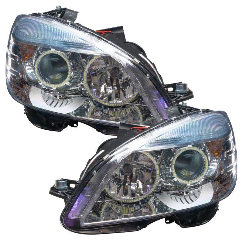 Oracle 08-11 Mercedes Benz C-Class Pre-Assembled Headlights Chrome Housing ColorSHIFT w/o Controller