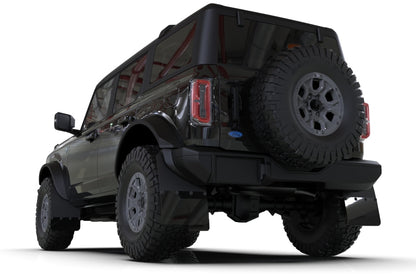 Rally Armor 21-22 Ford Bronco (Steel Bmpr + RR- NO Rptr/Sprt) Blk Mud Flap w/Cy Orange Logo Rally Armor