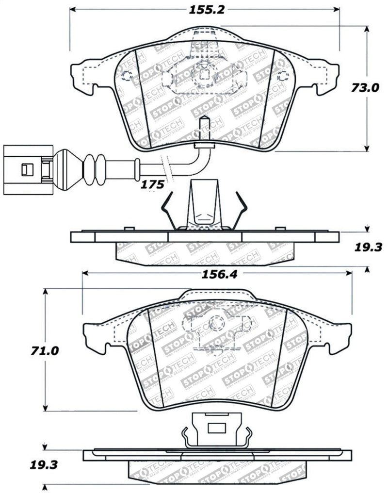 StopTech Premium Ceramic Front Brake Pads - 308.09153 Stoptech