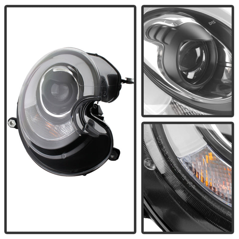 Spyder Mini Cooper 2010-2012 Projector Headlights Xenon/HID Model- DRL Blk PRO-YD-MC07-HID-DRL-BK SPYDER