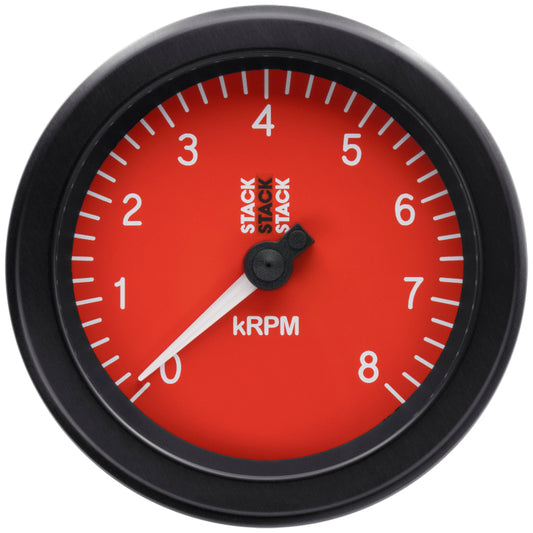 Autometer Stack Sport 88mm 0-8K RPM Tachometer - Red ST100-08R