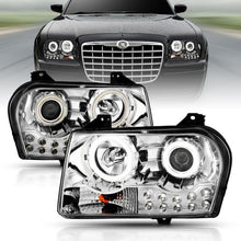 Load image into Gallery viewer, ANZO CHRYSLER 300 05-10 PROJECTOR HALO HEADLIGHTS CHROME W/ RX HALO &amp; LED - 121136