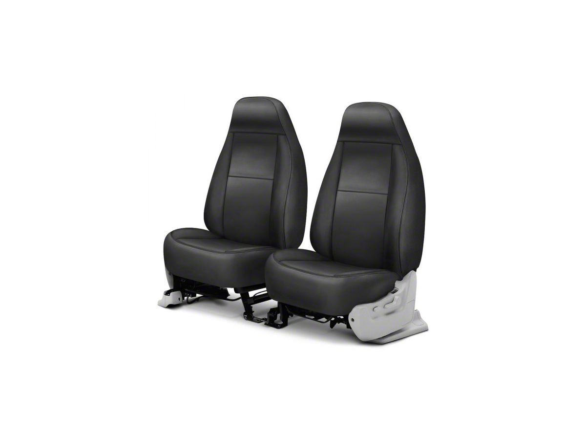 Covercraft 12-14 Ford Mustang Leatherette PrecisionFit Custom Front Row Seat Covers - Black