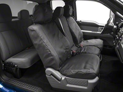 Covercraft 09-14 Ford F150 Polycotton SeatSaver Custom Front Row Seat Covers - Charcoal