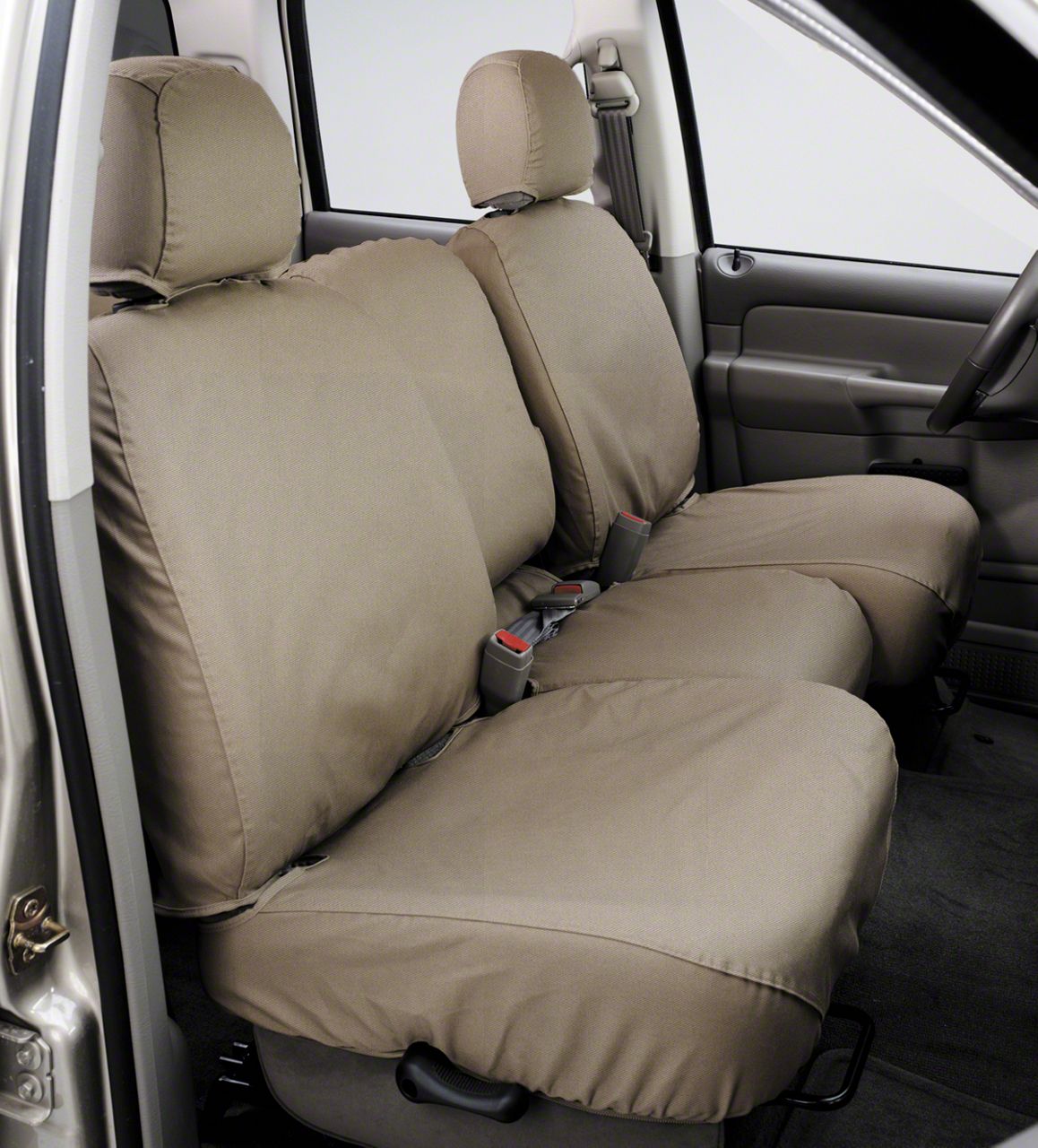 Covercraft 00-03 Toyota Tundra Polycotton SeatSaver Custom Front Row Seat Covers - Taupe