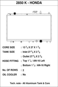 CSF 2850K 92-00 Honda Civic w/K-Swap V3 Radiator