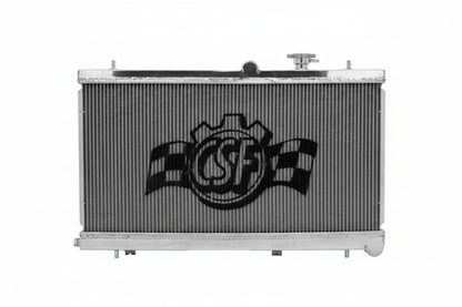 CSF 3076 polished all-aluminum radiator with filler neck for Subaru WRX, STI, and Baja manual models
