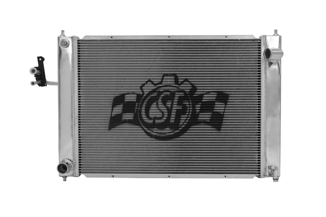 CSF 7012T triple-pass aluminum radiator and A/C condenser for Nissan 370Z manual transmission