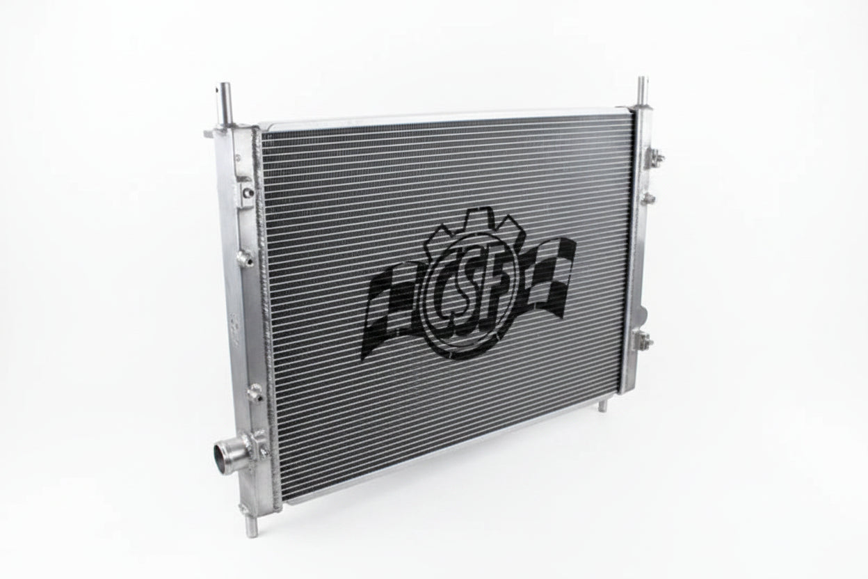 CSF 7073 polished all-aluminum radiator for Ford Mustang GT, Bullitt, and Shelby GT350