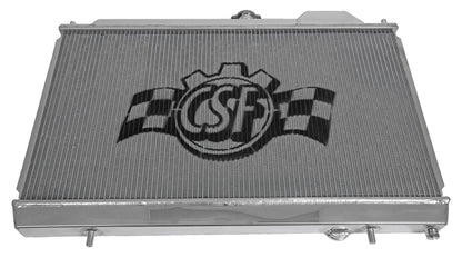 CSF 7075 polished slim all-aluminum radiator with 12-inch SPAL fan for Mitsubishi Lancer Evolution