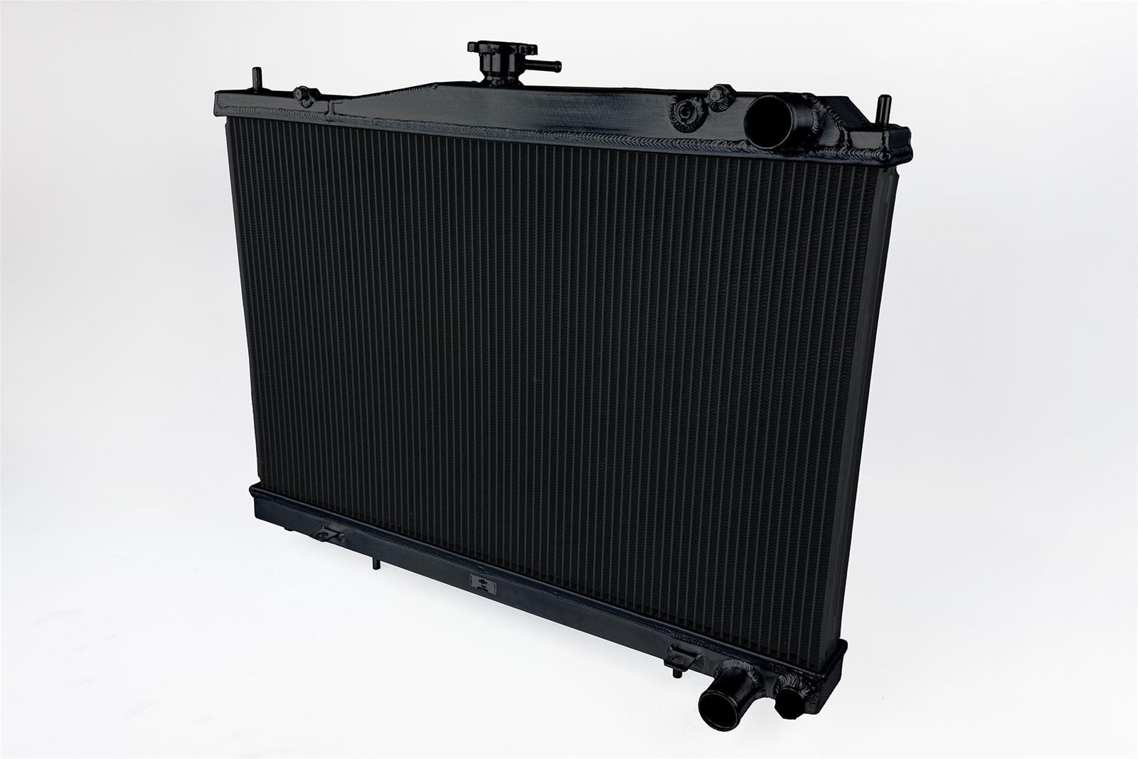 CSF 7230B black all-aluminum performance radiator for Nissan R33 and R34 Skyline models