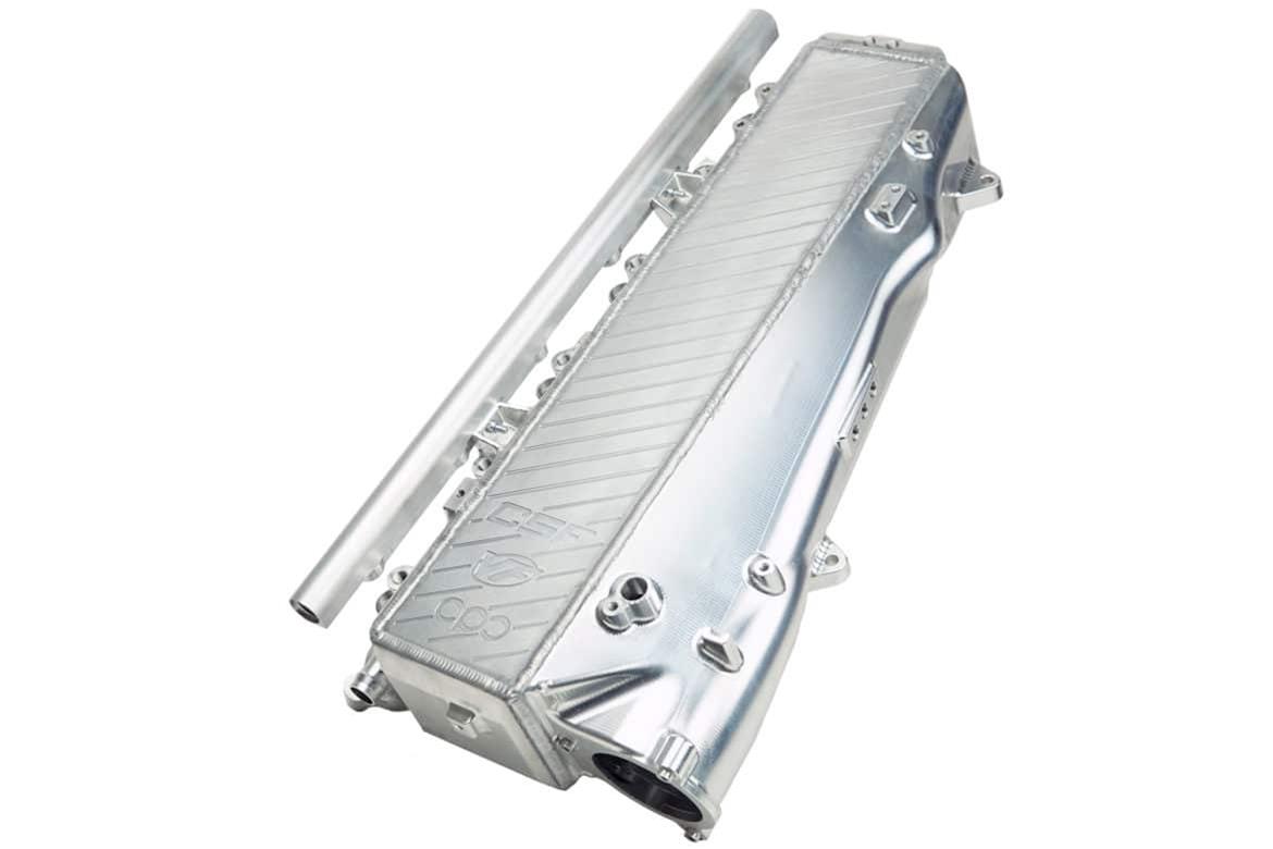 CSF 8200 raw billet B58 Gen 2 air-to-water charge-air cooler intake manifold for Toyota GR Supra and BMW models