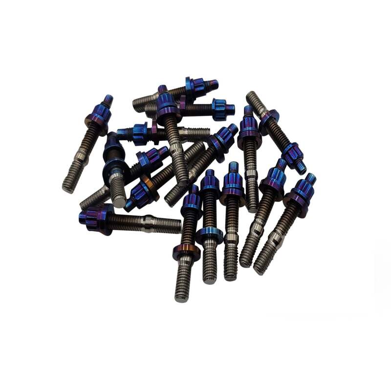 BLOX Racing Xtreme Burnt Titanium Studs M8x1.25x55mm 7 Piece Set