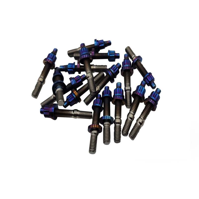 BLOX Racing Xtreme Burnt Titanium Studs M8x1.25x65mm 9 Piece Set BXFL-00309-9-TI-B BXFL-00309-9-TI-B