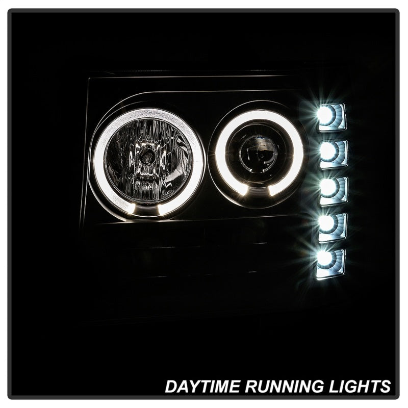 Spyder GMC Sierra 1500/GMC Sierra Denali 08-13 Projector LED Halo- LED All Blk PRO-YD-GS07-HL-BKV2 SPYDER