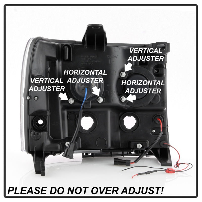 Spyder 07-13 GMC Sierra 1500-3500 Ver 2 Proj Headlights - DRL LED - All Blk PRO-YD-GS07V2-LBDRL-BKV2 SPYDER