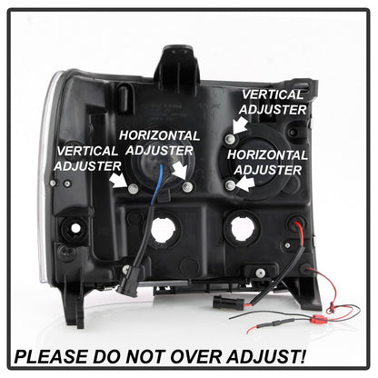 Spyder 07-13 GMC Sierra 1500-3500 Ver 2 Proj Headlights - DRL LED - All Blk PRO-YD-GS07V2-LBDRL-BKV2 SPYDER