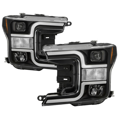 Spyder 18-19 Ford F-150 Projector Headlights - Halogen Model Only - Black PRO-YD-FF15018-LB-BK SPYDER