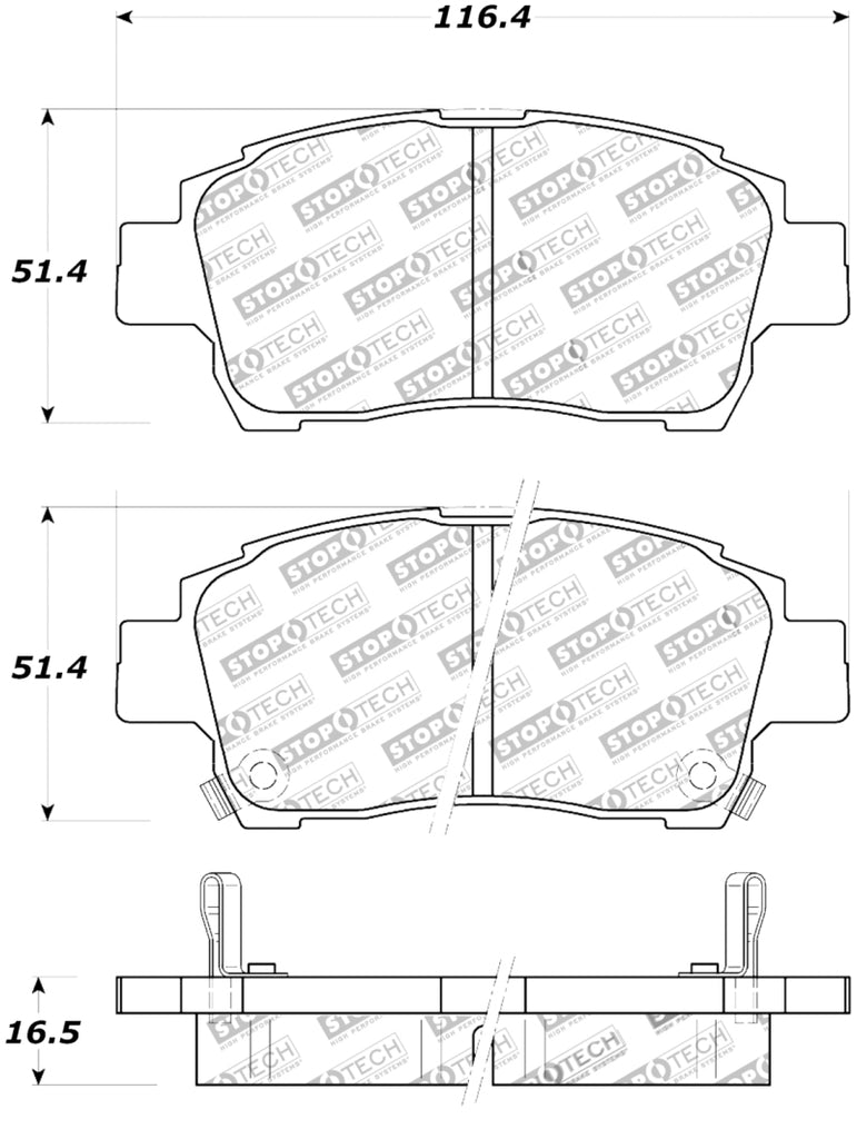 StopTech Premium Ceramic Front Brake Pads - 308.08220