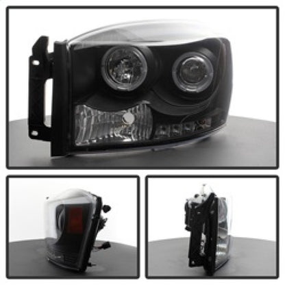 Spyder Dodge Ram 1500 06-08/Ram 2500 06-09 Projector Headlights LED Halo LED Blk PRO-YD-DR06-HL-BK SPYDER