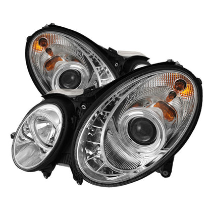 Spyder Mercedes Benz E-Class 03-06 Projector Headlights Halogen - DRL Chrm PRO-YD-MBW21103-DRL-C SPYDER