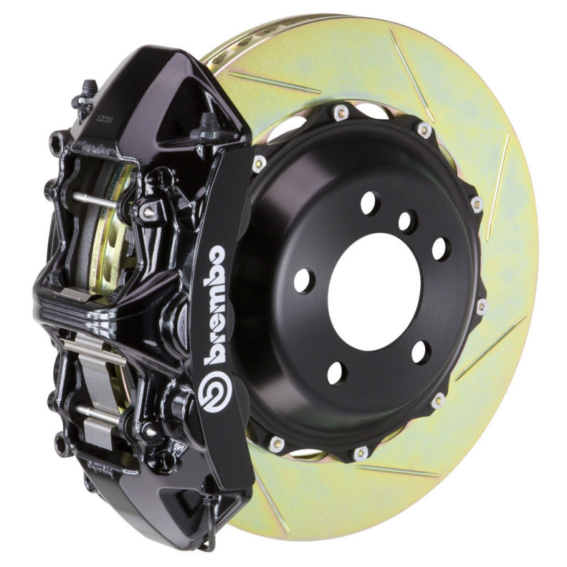 Brembo 02-05 996 GT2 Front GT BBK 6 Piston Cast 380x32 2pc Rotor Slotted Type1 -Black Brembo