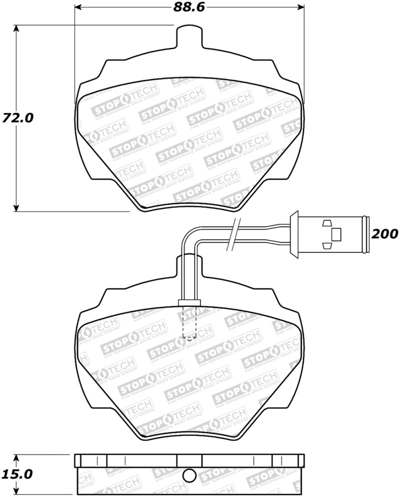 StopTech Premium Ceramic Front Brake Pads - 308.05180