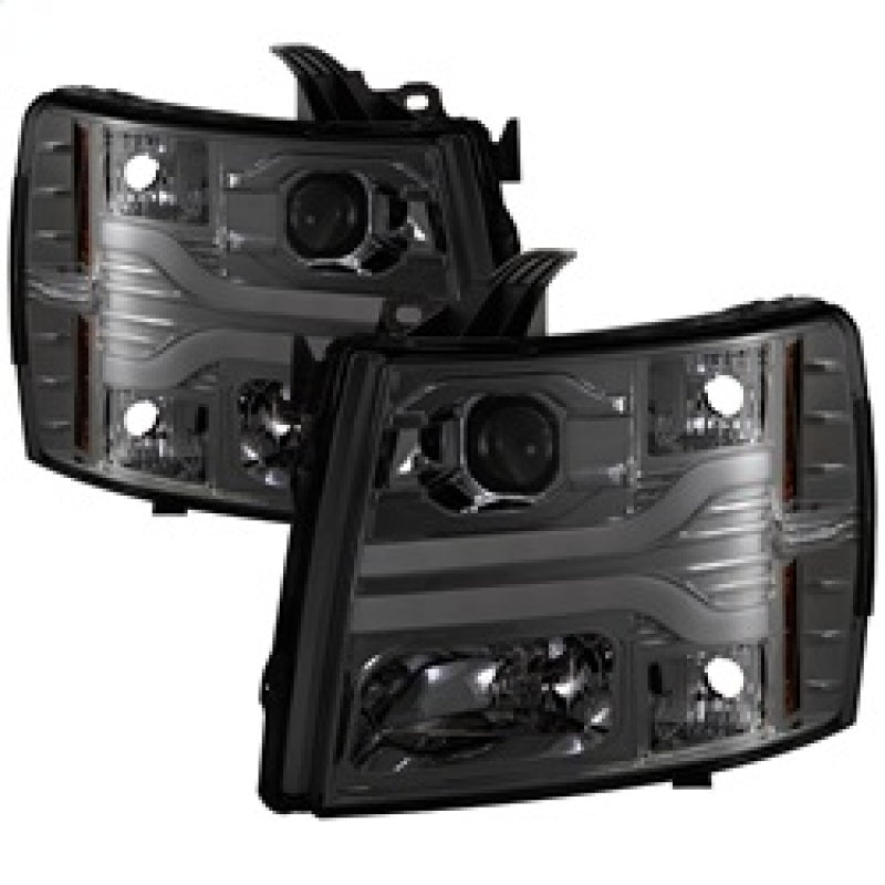 Spyder Chevy Silverado 1500 07-13 Version 3 Projector Headlights - Smoke PRO-YD-CS07V3-LBDRL-SM SPYDER