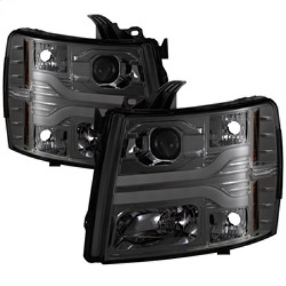 Spyder Chevy Silverado 1500 07-13 Version 3 Projector Headlights - Smoke PRO-YD-CS07V3-LBDRL-SM SPYDER