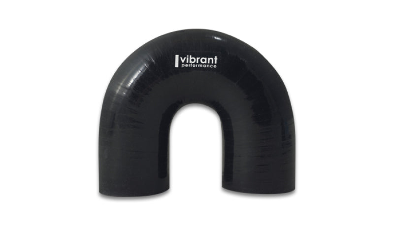 Vibrant 4 Ply Reinforced Silicone Elbow Connector - 2in ID x 5.50in Leg 180 Deg Elbow (BLACK) Vibrant