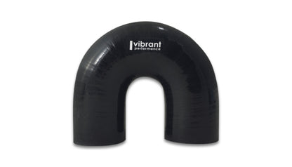 Vibrant 4 Ply Reinforced Silicone Elbow Connector - 2in ID x 5.50in Leg 180 Deg Elbow (BLACK) Vibrant