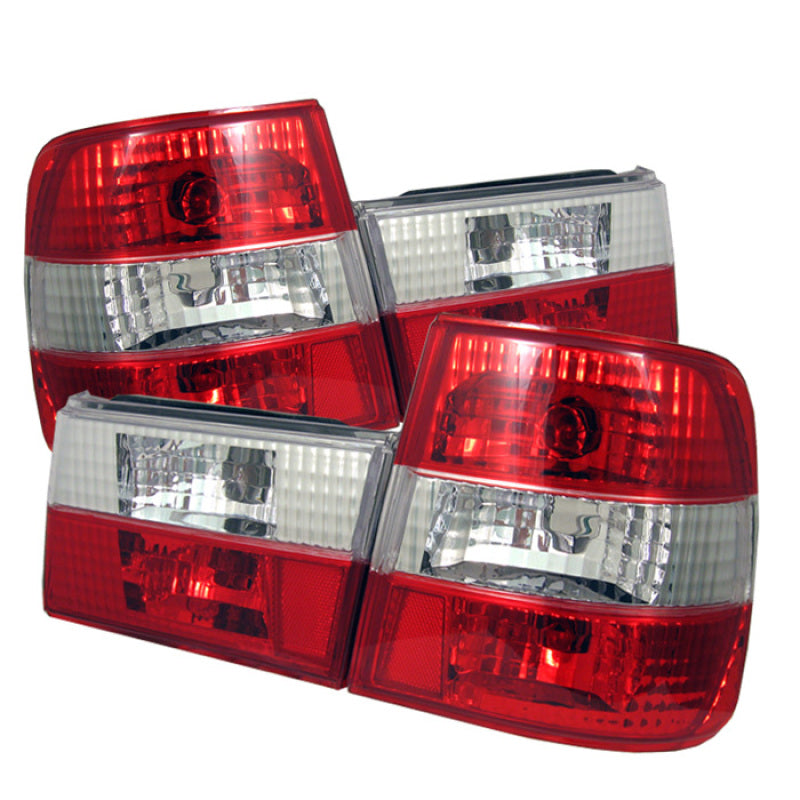 Spyder BMW E34 5-Series 88-95 Euro Style Tail Lights Red Clear ALT-YD-BE3488-RC SPYDER