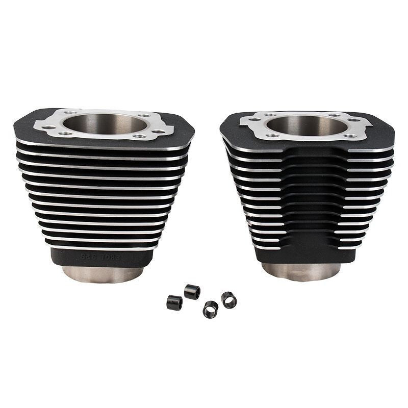 S&S Cycle 84-99 BT 3-1/2in Bore Cylinders - Wrinkle Black - 91-7710