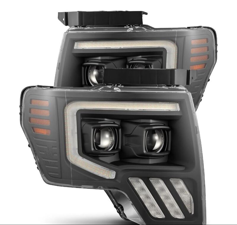 AlphaRex 880481 09-14 Ford F-150 PRO-Series Projector Headlights Plank Style Black w/Activ Light/Seq Signal