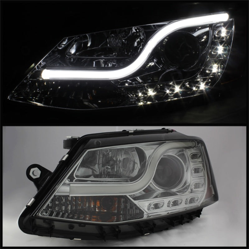 Spyder Volkswagen Jetta 11-14 Projector Headlights Halogen Light Tube DRL Smke PRO-YD-VJ11-LTDRL-SM SPYDER