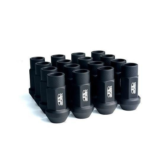 BLOX Racing Street Series Forged Lug Nuts - Flat Black 12 x 1.25mm - Set of 20 (New Design) BXAC-00107-SSFB