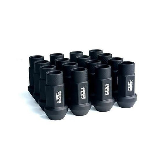 BLOX Racing Street Series Forged Lug Nuts - Flat Black 12 x 1.25mm - Set of 20 (New Design) BXAC-00107-SSFB BXAC-00107-SSFB