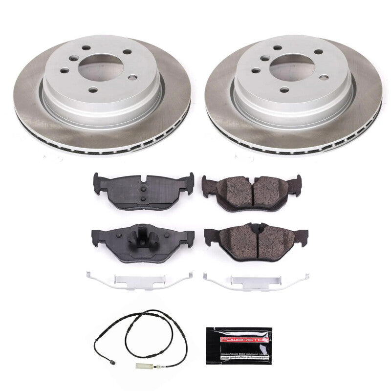 Power Stop 13-15 BMW X1 Rear Semi-Coated Rotor Kit PowerStop