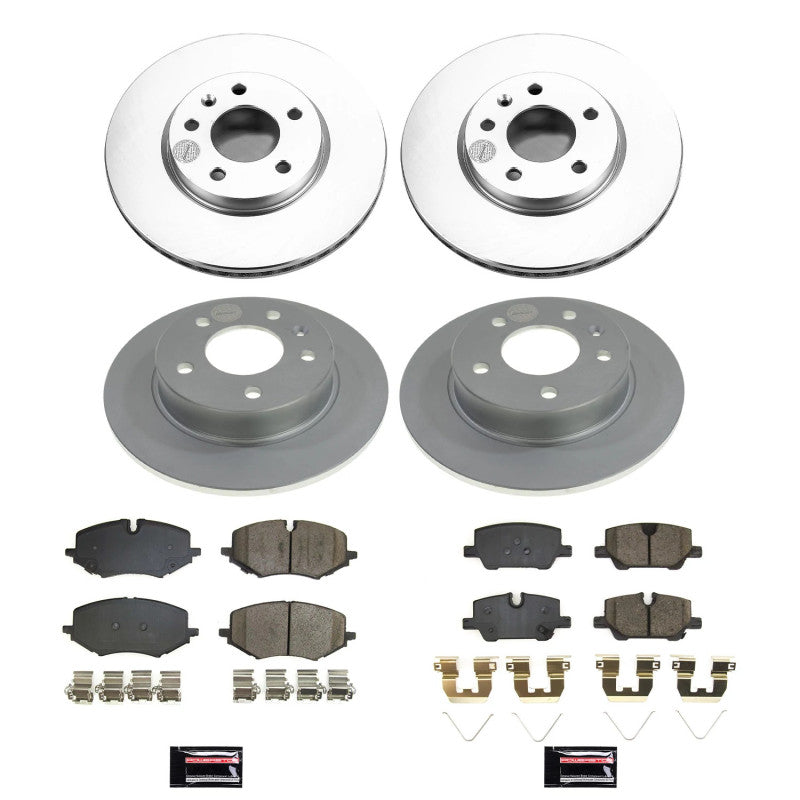 Power Stop 21-22 Chevrolet Trailblazer Front & Rear Z17 Coated Brake Kit PowerStop