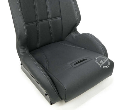 NRG Defender Water Resistant Steel Frame Suspension Seats Black w/ Blue Trim & Defender logo - DF-100GY-S