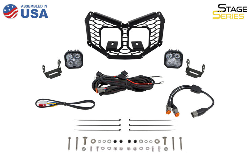 Diode Dynamics 17-24 Can-Am Maverick X3 Stage Series LED Grille Kit - Pro White Fog