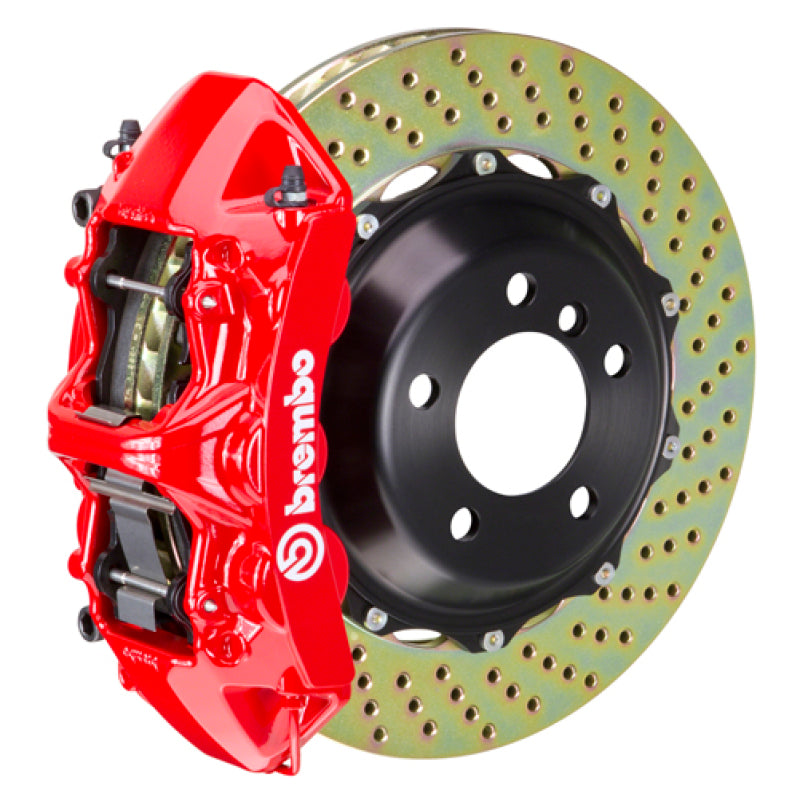 Brembo 08-09 F430 Scuderia Rear GT BBK 6 Piston Cast 380x32 2pc Rotor Drilled-Red Brembo