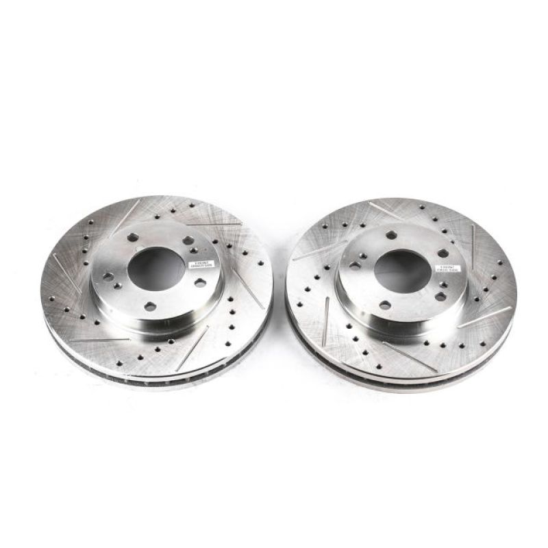Power Stop 89-96 Nissan 300ZX Front Evolution Drilled & Slotted Rotors - Pair PowerStop