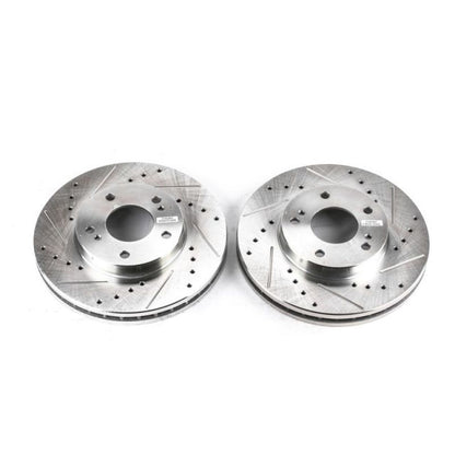 Power Stop 89-96 Nissan 300ZX Front Evolution Drilled & Slotted Rotors - Pair PowerStop